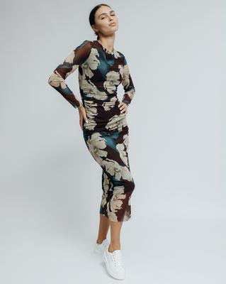 Dress Long Fitted Samsara 6429 36 Brown