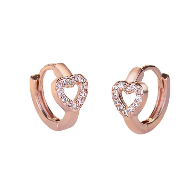 Earrings Cold Wind Retro Geometric Small Heart Simple Ear Buckle Earrings