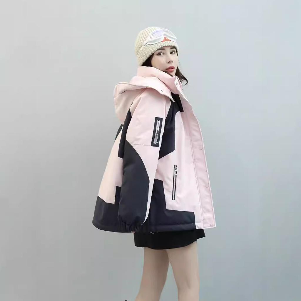 Neue Damen Winter Kurz Outdoor Koreanische Version im Western-Stil Lockerer Schnitt Utility Baumwolljacke Baumwolljacke Wattierter Mantel.