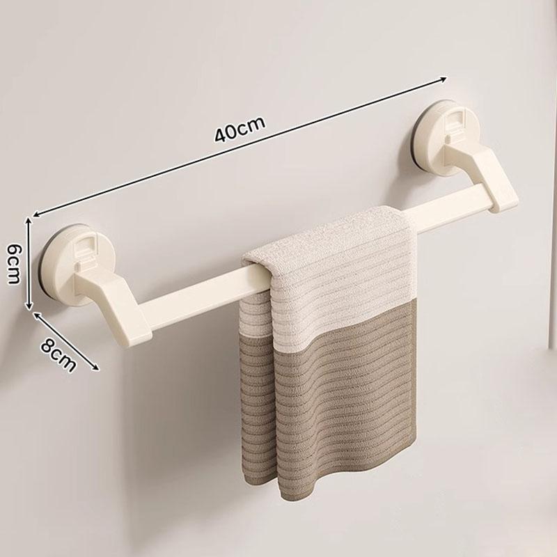 Bathroom Accessories Space Aluminum Suction Towel Rack Wall-mounted Perforation-free Storage Rack Double Pole