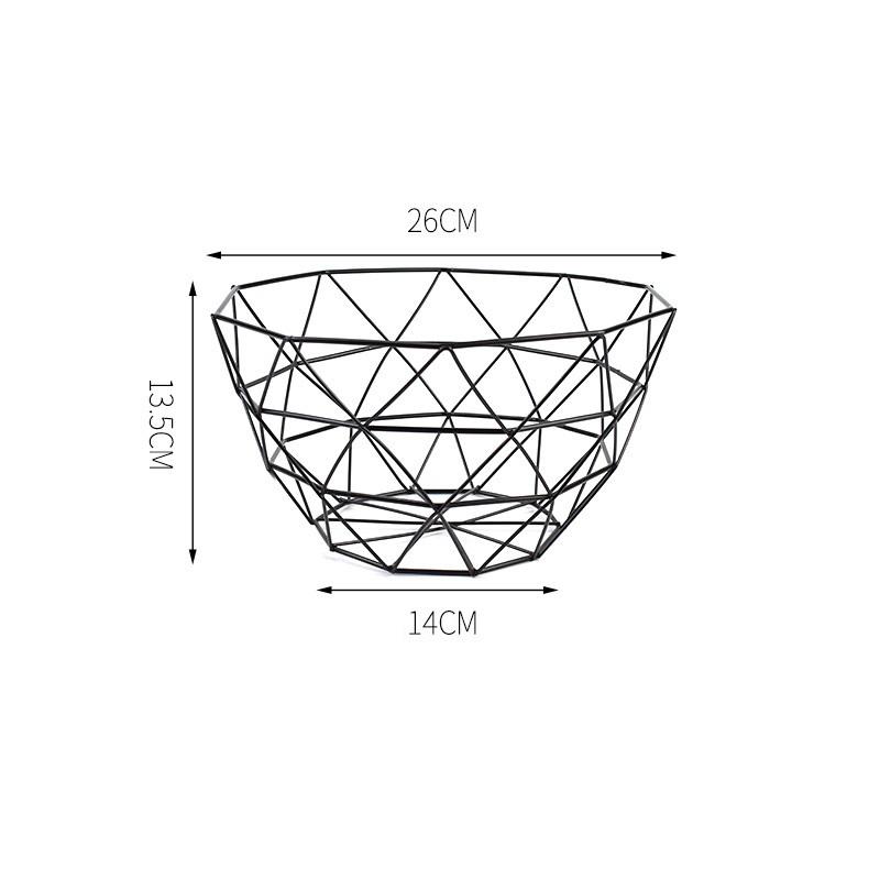 Fruit Bowl Washing Fruit Hollow Drain Basket Iron Fruit Basket Living Room Coffee Table Net Red Fruit Plate Snack Storage Basket