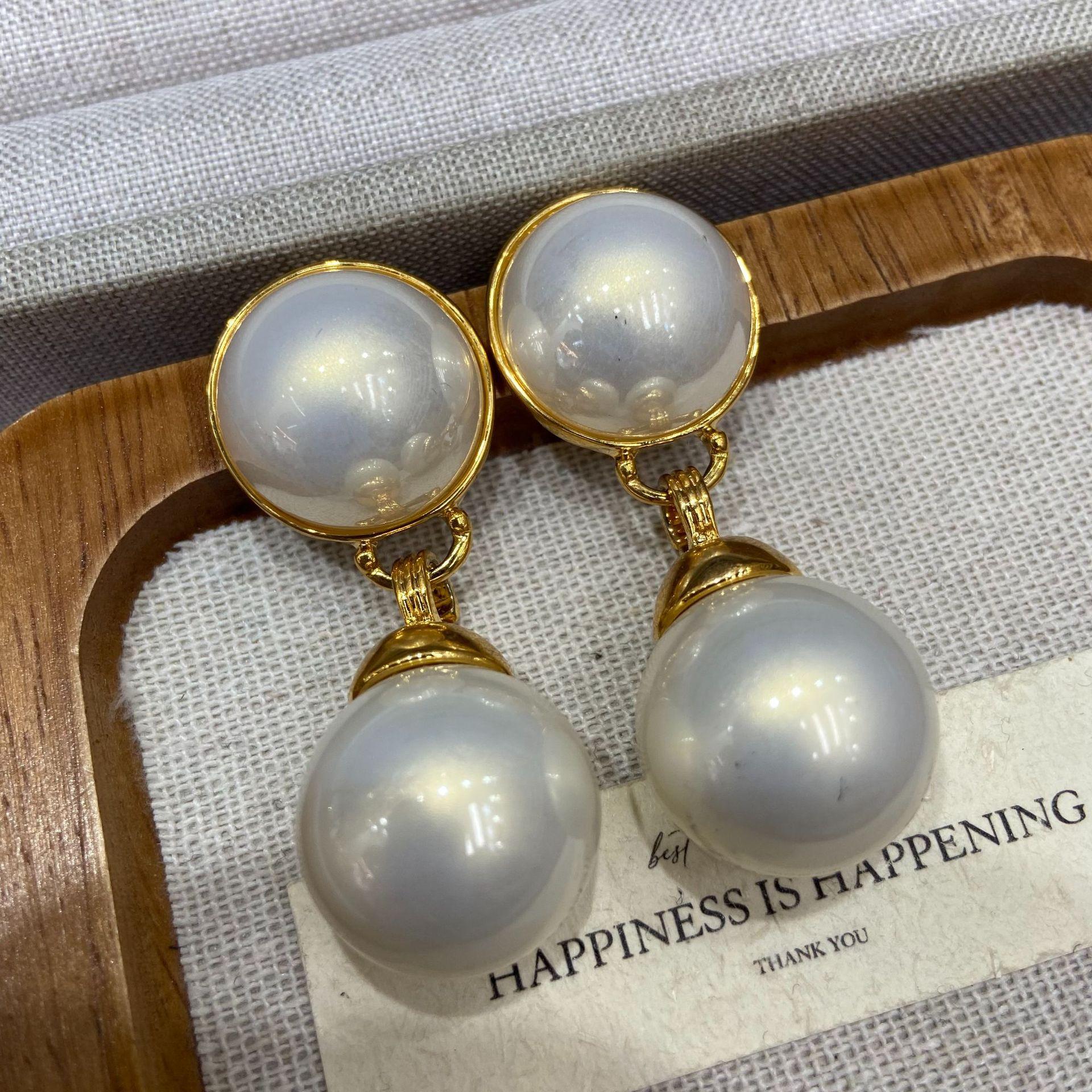 Pearl Earrings Retro Celebrity Temperament Versatile Design Sense Niche High-End Atmospheric Earrings Women