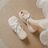 Set of Toe Thick-soled Sandals for Women To Wear In Summer, New Pearl Rhinestone Strips, Roman Shoes with Soft Soles, Not Tired Feet, Cold Slippers