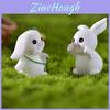 Charming Resin White Rabbit Figurine Adorable Micro Landscape Diy Decor