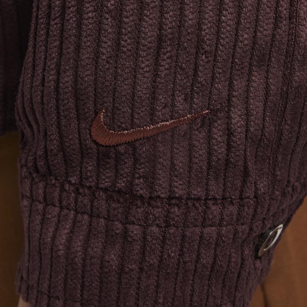 Nike Kids Swoosh Comfortable Soft Loose Versatile Jacket Kids Tops Burgundy Black FZ5388-652