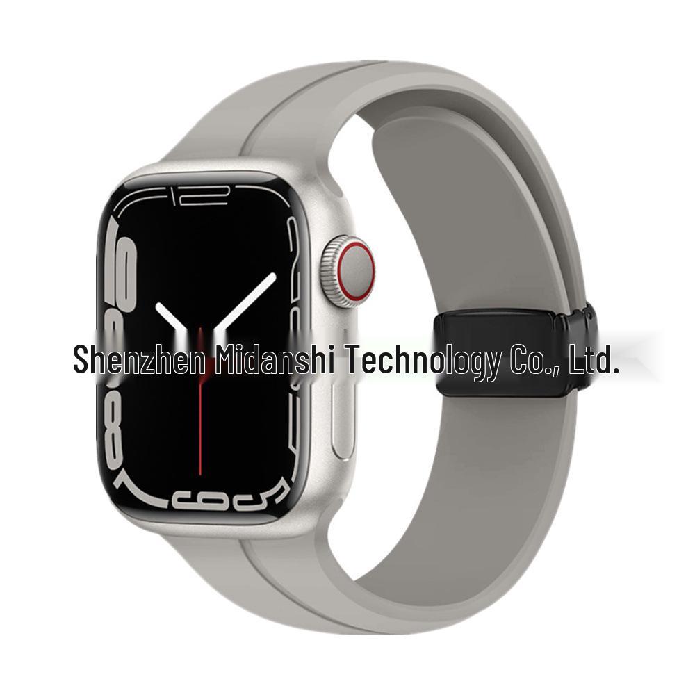 

Magnetic Silicone Folding Buckle Band for Apple Watch & iWatch 6/7/8/9/10/SE/Ultra 2 38/40/41/42mm