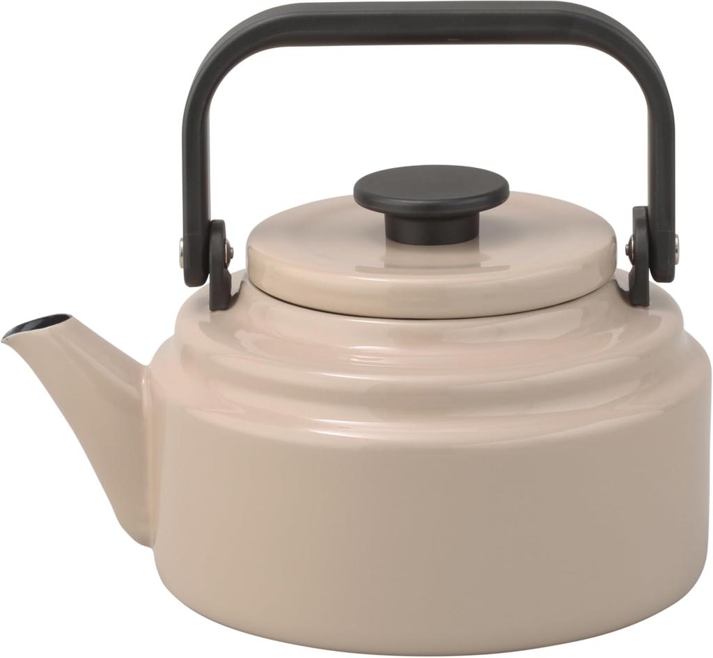 Nodahoro Amukettle, Enamel, Induction Compatible, Heat Resistant, Beige, AM-20K BE