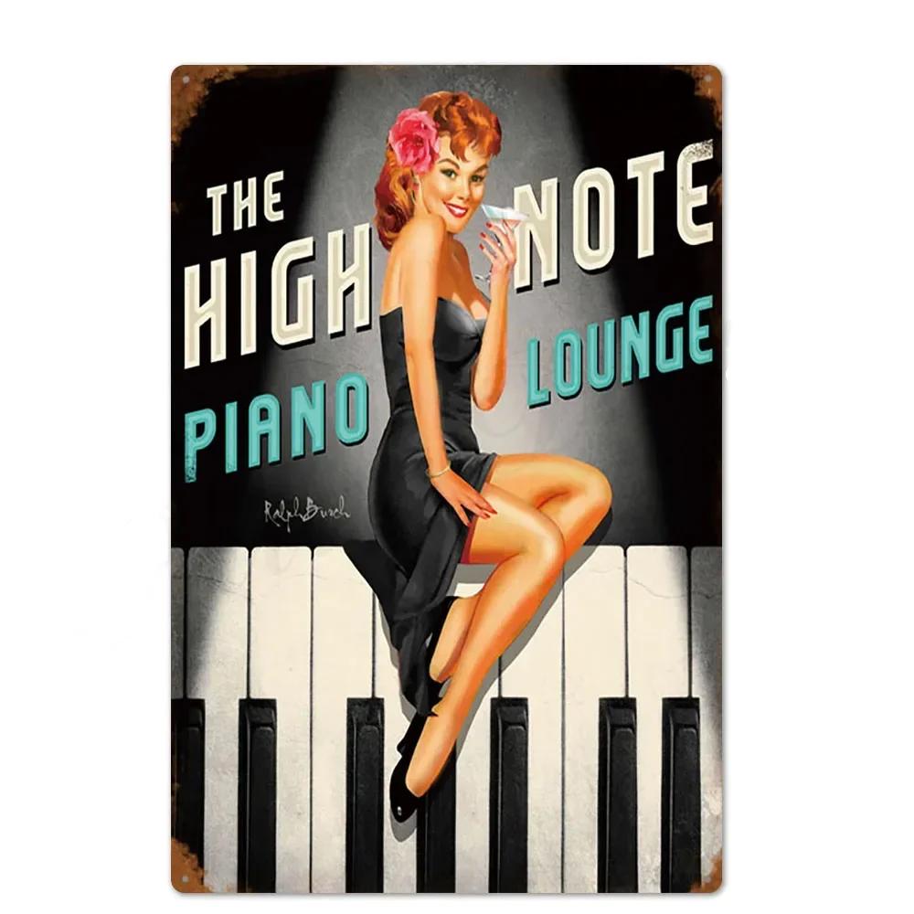 Vintage Pin Up Girl Tin Sign Plaque Sexy Retro Metal Wall Decor for Bar Pub Club Man Cave Classic Metal Sign Painting