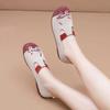 Ladies' Summer 2025 Breathable Soft Sole Anti-slip Mom Shoes Leisure Mesh Flat Embroidered Shoes Embroidery