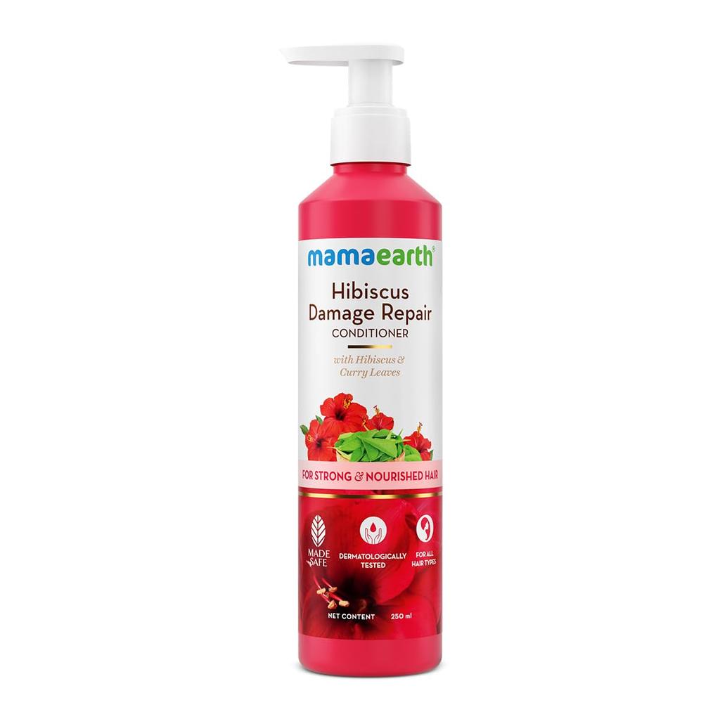 Mamaearth Hibiscus Damage Repair Conditioner For Strong Nourished Hair 250ml For Dry Frizzy Hair
