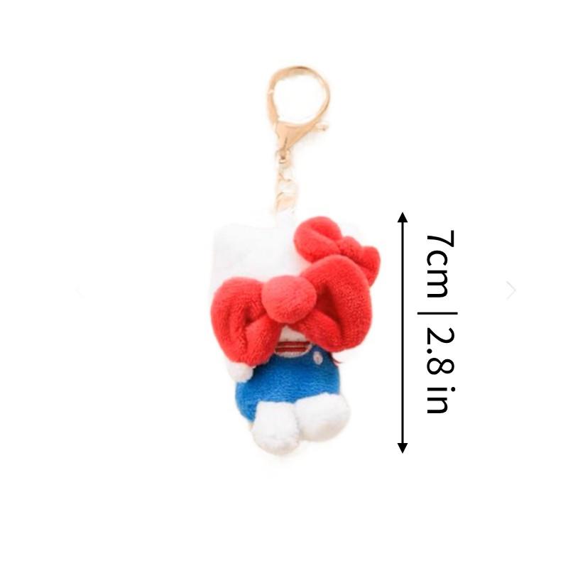 

Keychain Cute Plush Bow Covers The Face Girls Backpack Gift Pendant