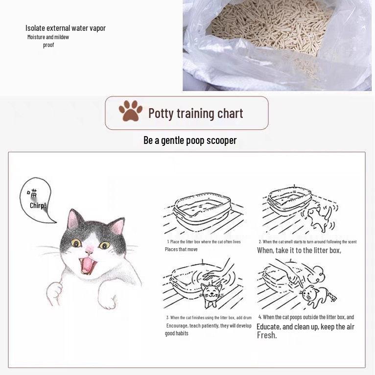 Limiya High-Quality Tofu Cat Litter 10kg - Large Green Tea Scented Bag Green Tea Flavor 10kg