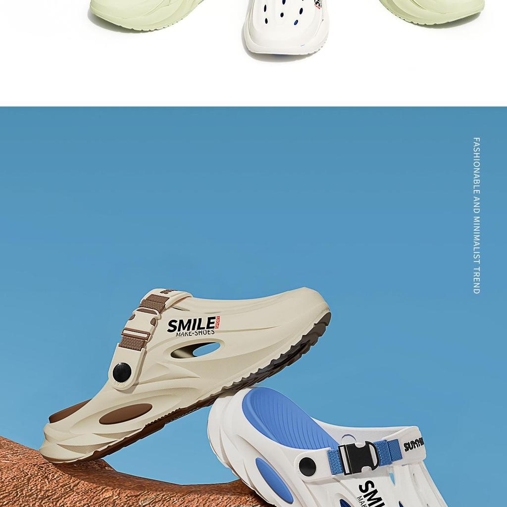 סנדלי קבקבי חוץ לגברים עם סוליה עבה מונעת החלקה - שקטים, ללא ריח, נוחות קיץ לנהיגה והליכה