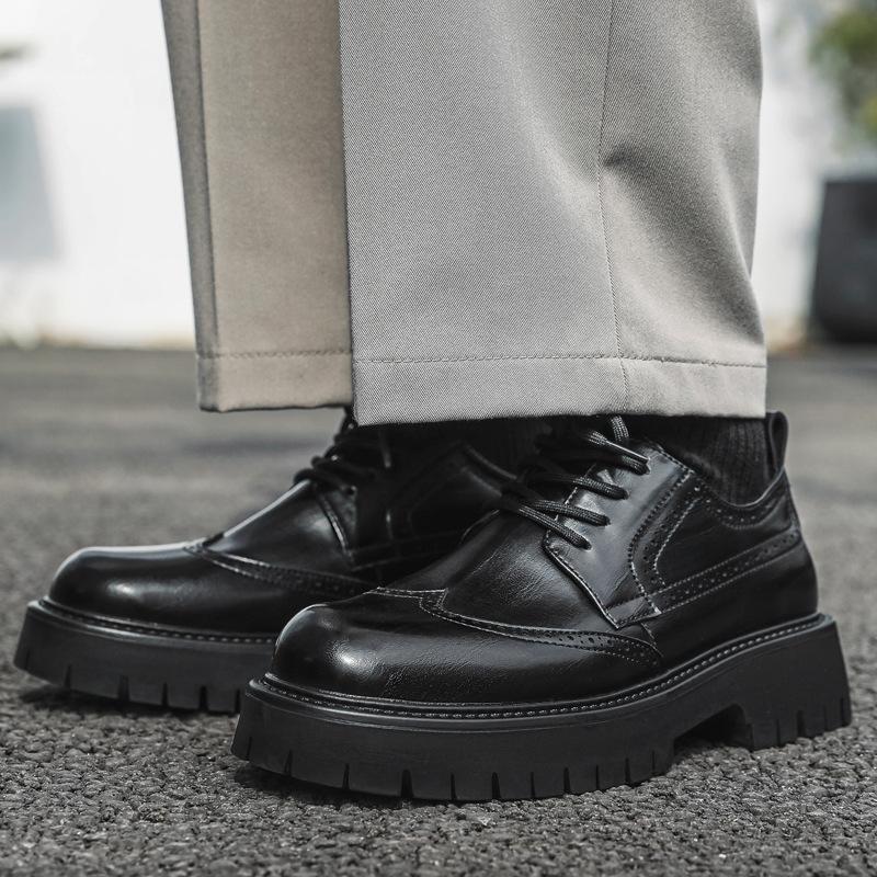 Autumn and winter Brock big head leather shoes youth low-top outdoor lace-up casual shoes fashion men's shoes 2885-J