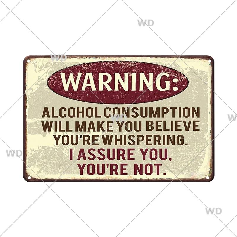Retro Danger Warning Metal Sign - Vintage Caution Plaque - Metal Plate for Garage Park Home Wall Decor