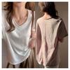 Thin Loose Large Version Cotton and Linen Short-sleeved T-shirt Women's Summer Casual and Thin Meat-covered Undershirt Korean Version Top