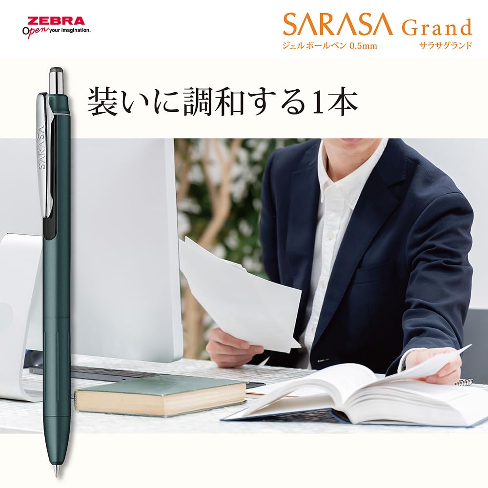 Zebra Sarasa Grand Gel Ballpoint Deep Blue Black Pen, 0.5mm, Barrel, Ink, P-JJ57-DBL