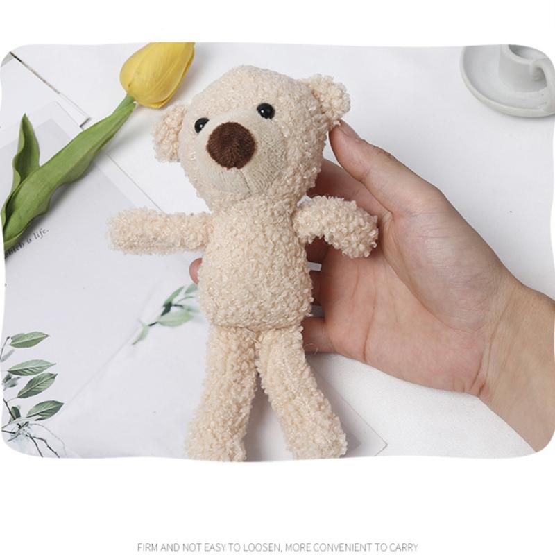 Hot! 20 Cm High Bear  Doll  Backpack  Pendant Solid Color Plush Stuffed Animal Bear Toy