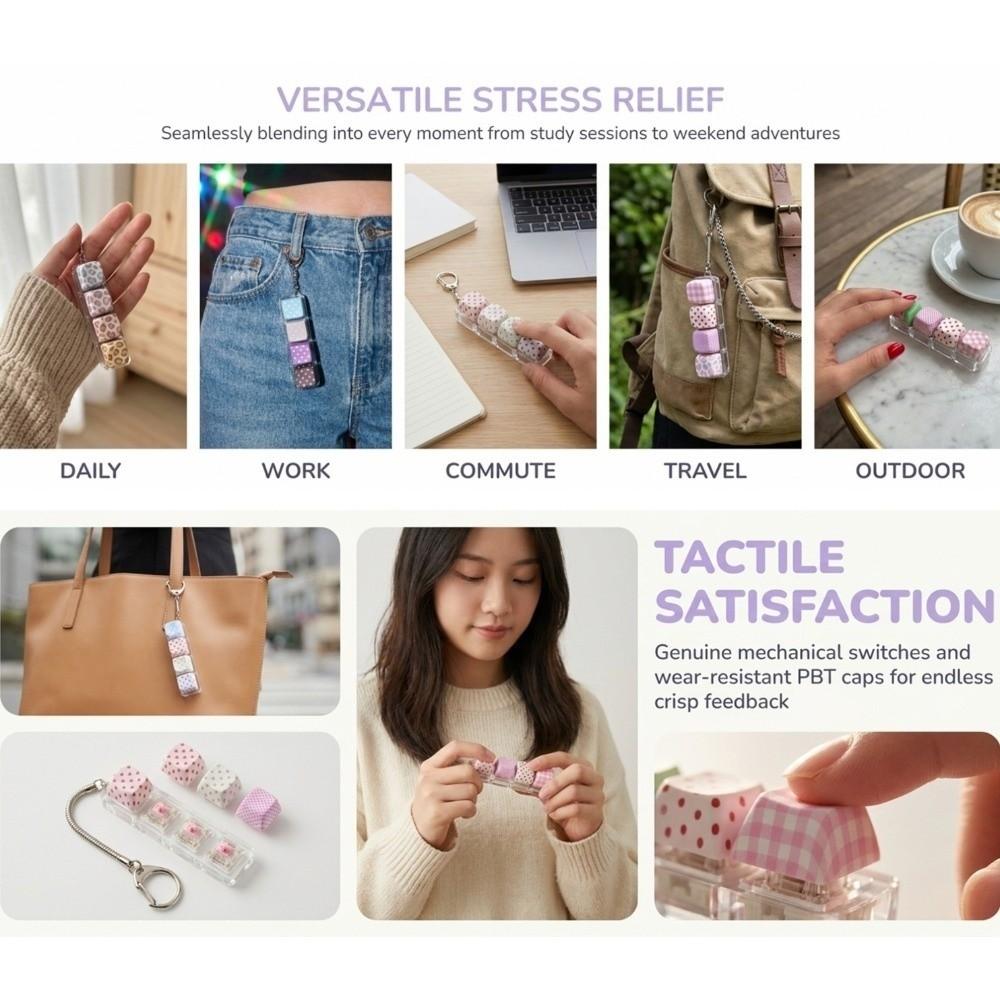 PBT Material Decompression Keyring Snake Bone Chain Mechanical Keyboard Key Cap Pendant  Office