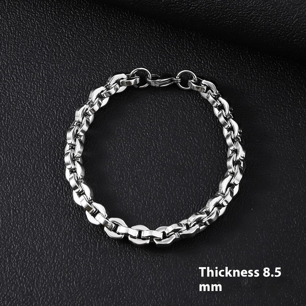 Bracciale da Uomo in Acciaio Inossidabile Semplice Prepotente Punk Alto Senso Cubano Acciaio al Titanio Bracciale Gioielli da Uomo