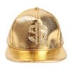 Hip Hop Pu Leather Baseball Cap With Diamond Embellishments For Streetwear Fashion