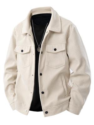 American Retro Workwear Corduroy Jacket - Windproof, Wear-Resistant Casual Top