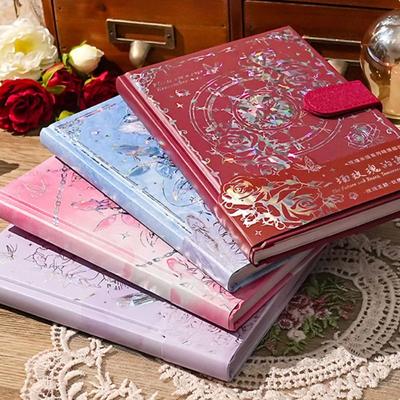 Rose Style Exquisite Diary Notebook Magnetic Button Multi Layer Retro Rose Notebook Gift Stickers Thicken Romantic Diary Planner