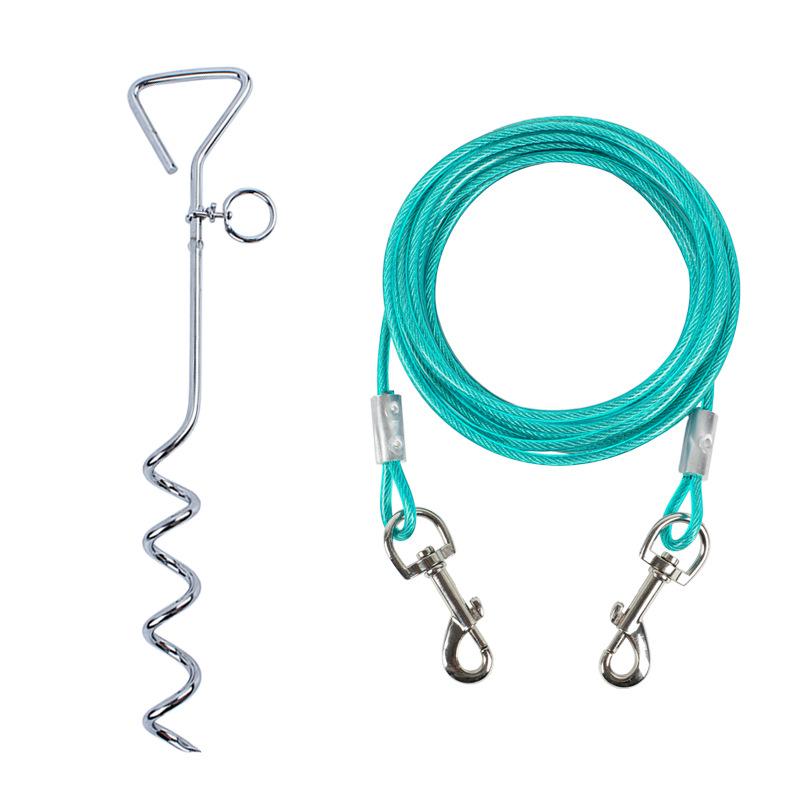 Pet leash dog leash dog pile wire rope tether dog leash ground nail outdoor pet products