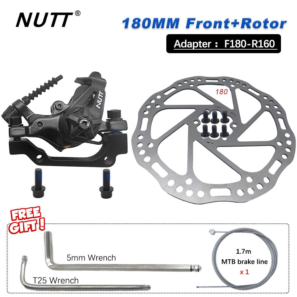 NUTT MTB Mountain Bicycle Discs Brake Red Color Brakes Line Caliper 160MM Disk 180MM Rotor For BMX Scooter Front Rear Bike Parts