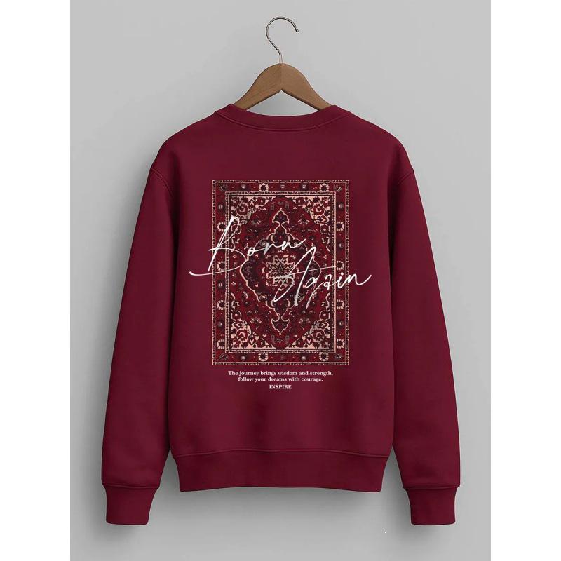 European & American Retro Ins-Style Loose Round Neck Sweatshirt for Women - Autumn/Winter Fashion.