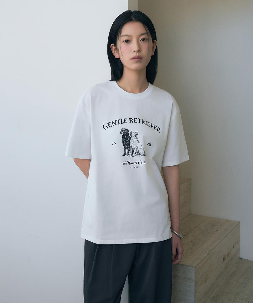 Siyajyu Sitp5298 Gentle Retriever Short Sleeve T-Shirt_White