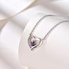Amethyst Necklace for Silver 925 Heart For Everyday Coming of Age Accessory [FH.bird] Women, Simple, "February Birthstone", Hypoallergenic, Necklace,