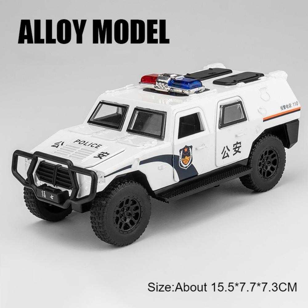 1:32 DongFeng MengShi Honda Accord Police Car Model Toy Metal Diecast Pull Back Doors Opend Vehicles Models Boys Holiday Gifts