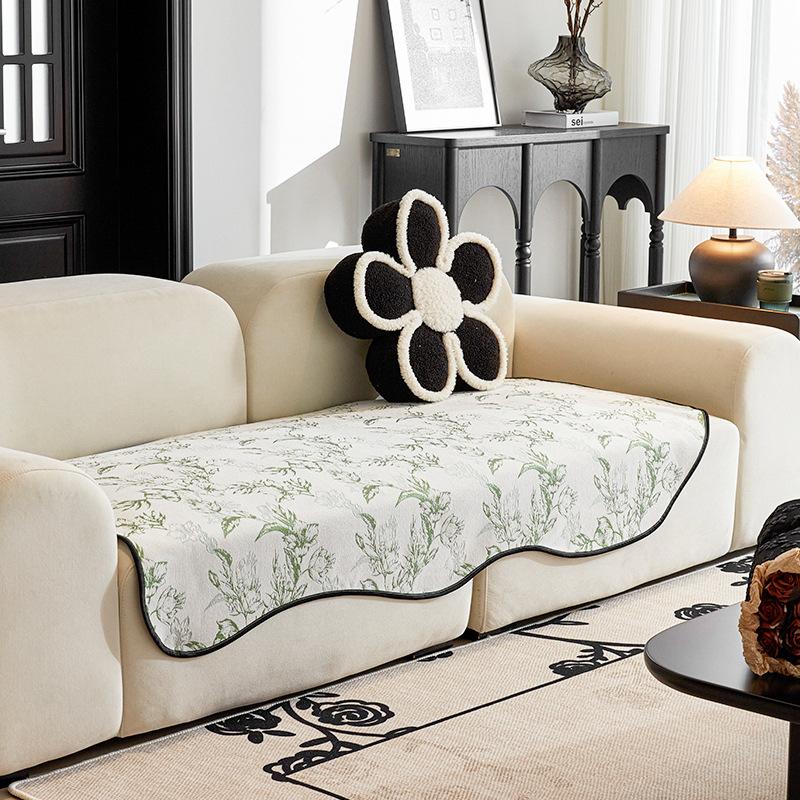 

Классическая диванная подушка специальной формы в европейском стиле, синель, нецарапающаяся нескользящая ткань для чехла на диван, универсальная подушка для сиденья Four Seasons в стиле Ins 70*70cm