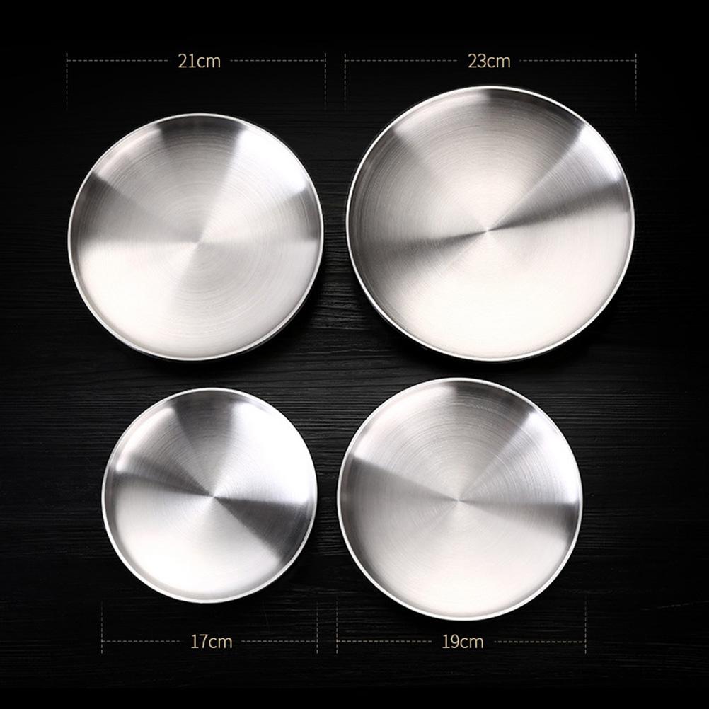 round dish round plate stainless steel dish stainless steel plate dinner plate