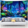 Cyber Forest Wall Tapestry Neon Nature Art Digital Circuit Design Sci Fi Landscape Boho Decor For Living Room And Study