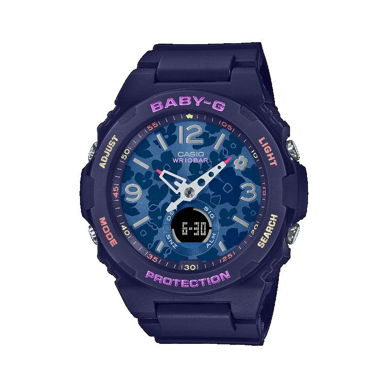 Casio Baby-G Women s Resin 100M Water Resistant Analog Shock Resistant Quartz Watch BGA-260FL-2A синий