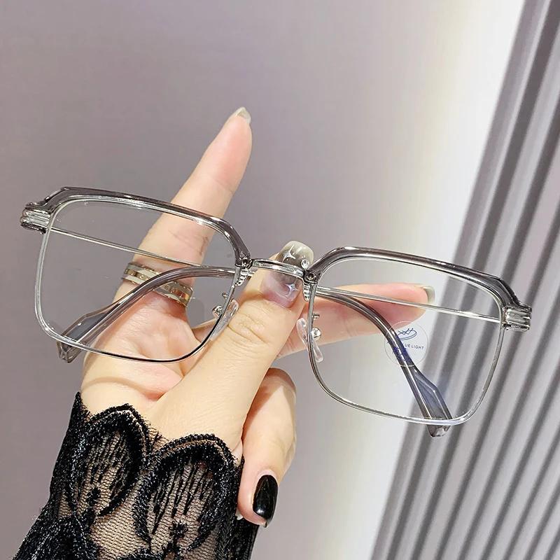 

Blue Ray Blocking Anti-Blue Light Reading Glasses Ultralight Eye Protection Square Eyeglasses Metal Hyperopia Glasses Office 0 серый