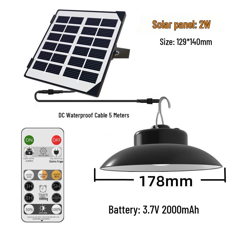 Retro Solar LED Pendant Courtyard Light