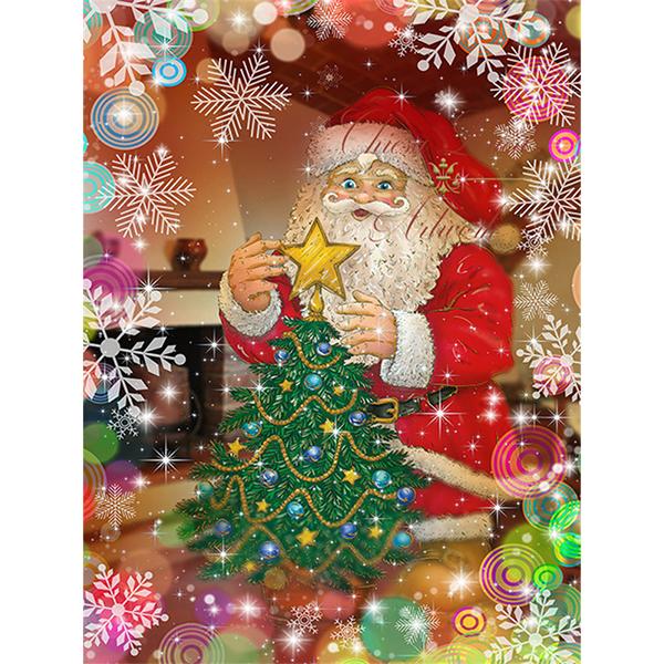 5D Diamond Painting Cartoon Santa Claus Diy Diamond Embroidery Christmas Landscape Cross Stitch Rhinestone Mosaic Christmas Gift