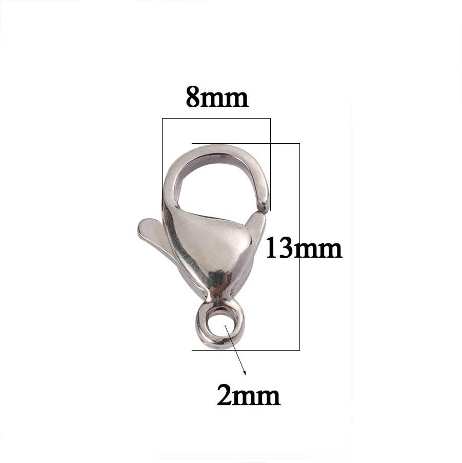 20pcs 9-15mm Stainless Steel Lobster Clasps for Bracelet Necklace Gold Color Chain Claw Connectors DIY Jewelry Making