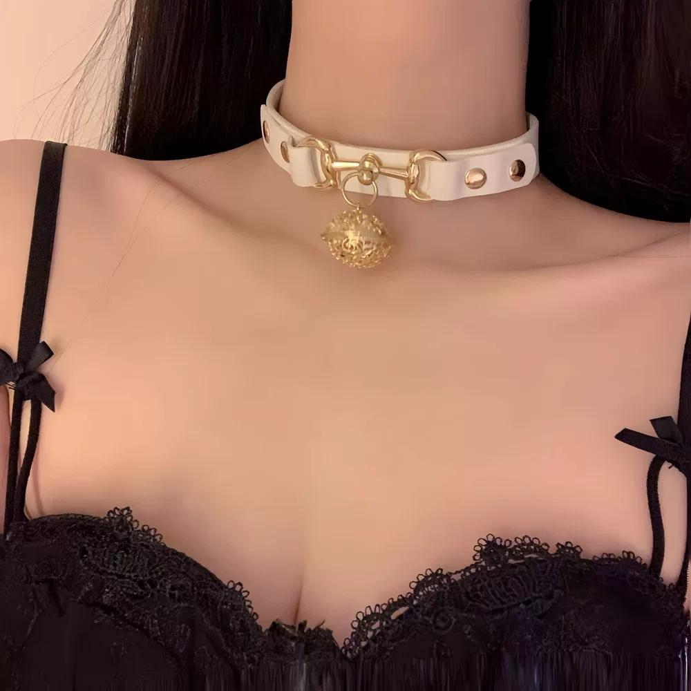 Ρυθμιζόμενο Κολιέ Choker Κουδουνάκι Unisex με Αλυσίδα Λουρί, Γοτθικό Punk Cosplay Κολιέ Κοσμήματα για Άνδρες Γυναίκες Καθημερινό Πάρτι