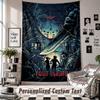Custom Tapestry Wall Hanging, Friday the 13th Jason Voorhees Personalized Name Text Home Wall Decor