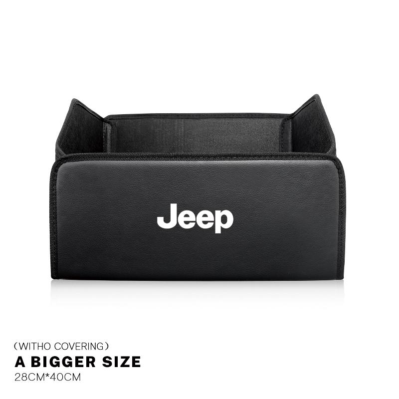 Car Trunk Organizer Box Foldable Leather Auto Storage Bag Large Capacity For Jeep Grand Cherokee Wrangler Gladiator Valve Stem AKV1