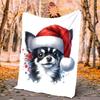 Chrismas Dog Flannel Blanket Soft Warm All-Season Throw, Design for Camping, Car Travel, Hiking Sofa, Bed, Office Perfect Gift for Parties