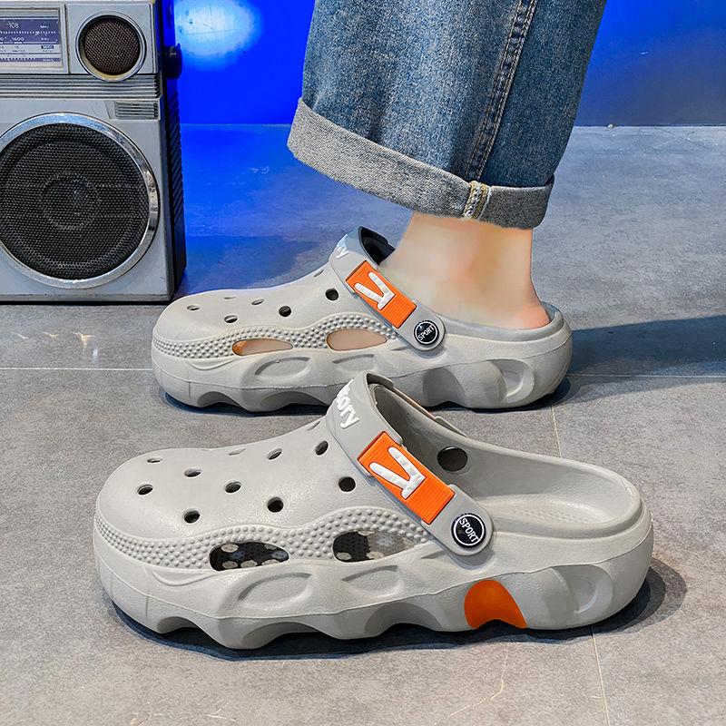 Fashion Hole Men's Summer Sandlas Shoes Outdoor Beach Slides Platform Male Slipper High Quality Fashion Fun Original Adult 2024 Style