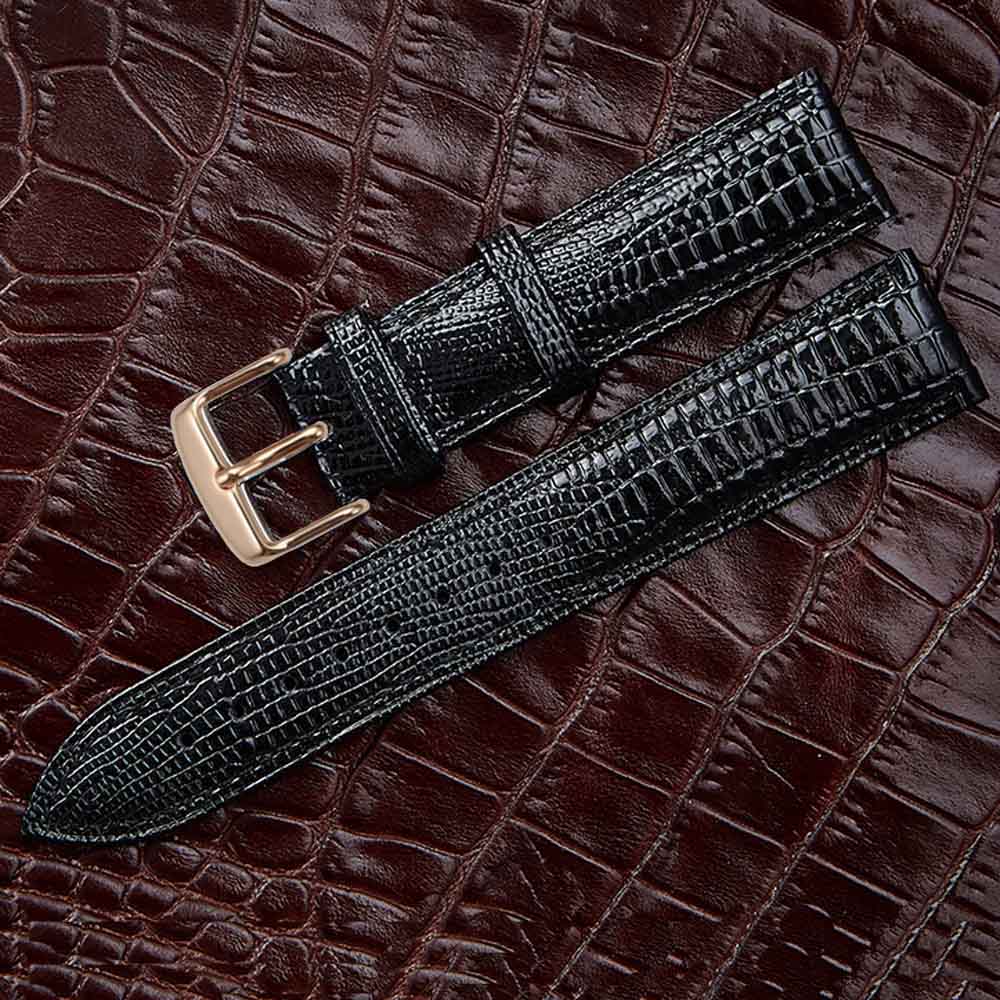 Modisches Lederarmband mit Echsenstruktur, Dornschließe, Uhrenarmband für Damen und Herren 12mm 14mm 16mm 18mm 20mm 22mm 24mm