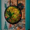 Retro Colorful Hummingbird Iris Window Glass Electrostatic Sticker Detachable Decorative Film Home Decoration