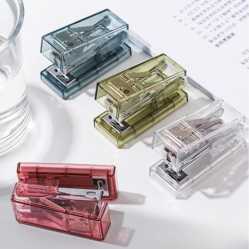 Transparent Labor-saving Flexible Book Order Household Mini Small Stapler Creative Student Desktop Stapler School Supplies New