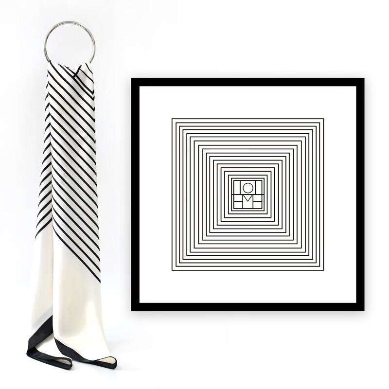 Elegant Striped Satin Square Scarf